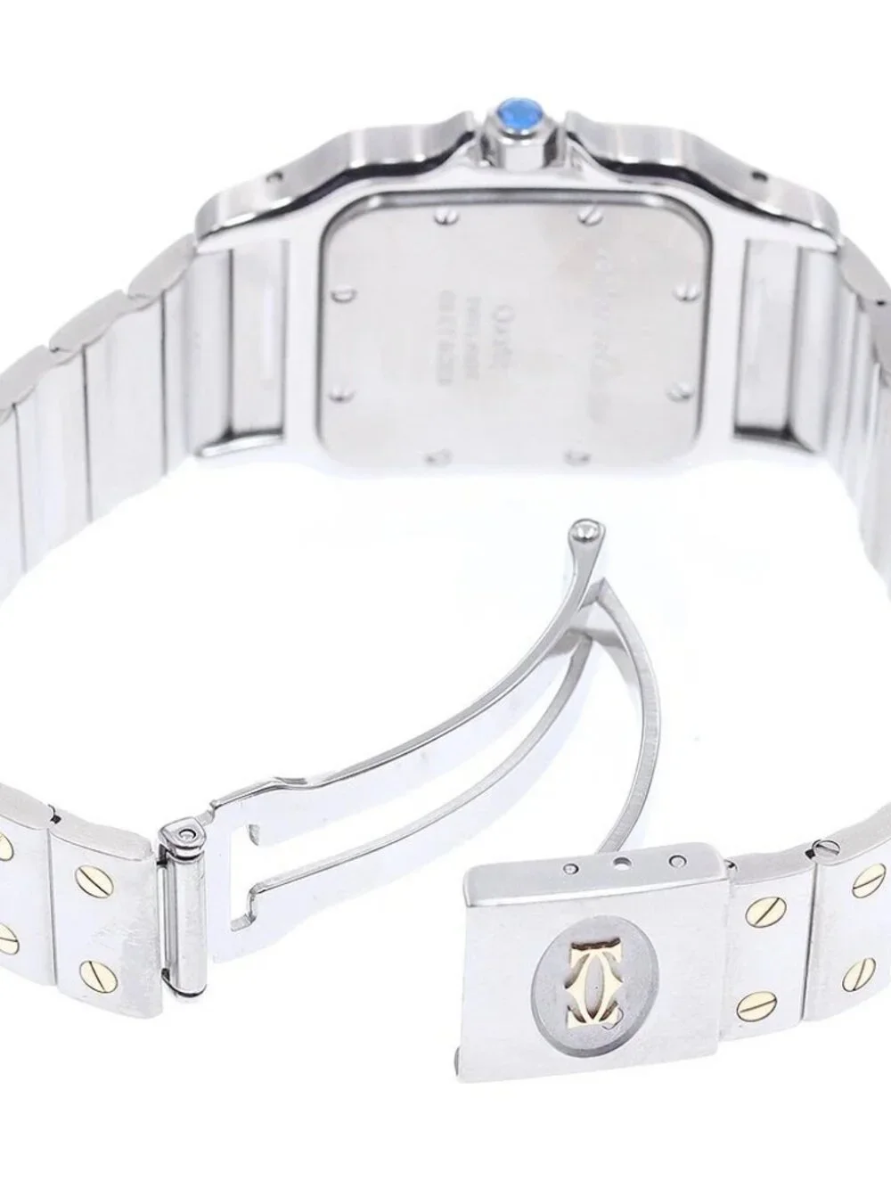 CARTIER Santos GalbeeLM Date YG bezel Quartz Men's Watch_966767